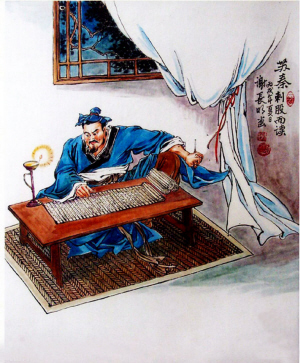 蘇秦刺股圖 蘇秦刺股圖