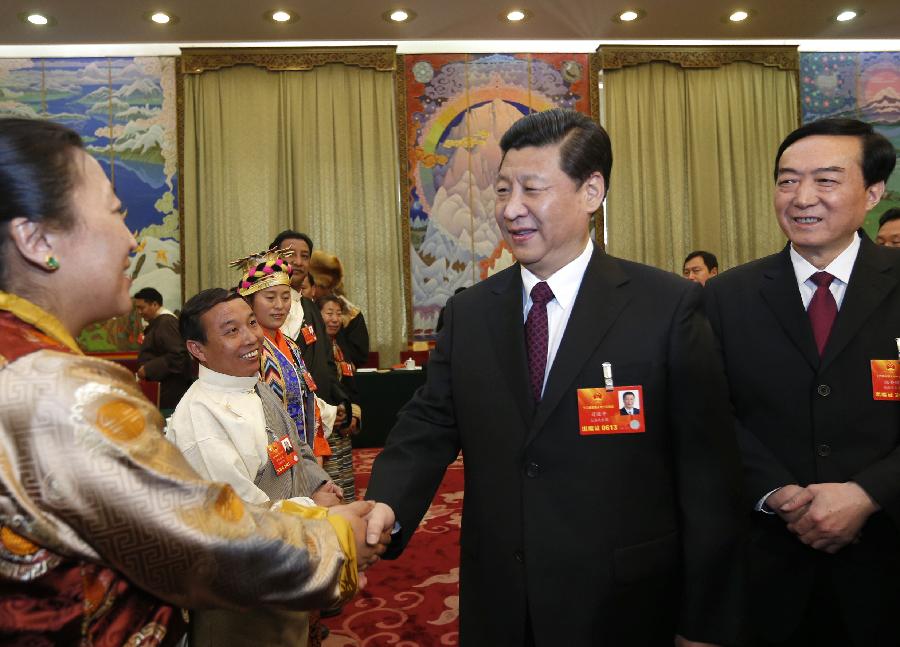 習近平參加西藏代表團審議 習近平參加西藏代表團審議