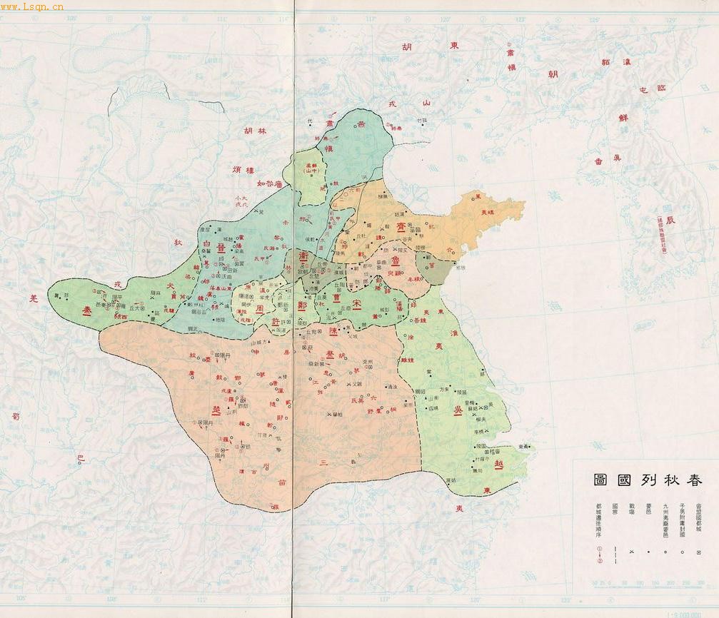 春秋時期地圖 春秋時期地圖