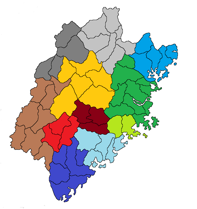 清代福建本土行政區劃,淺藍色為泉州府 清代福建本土行政區劃,淺藍色為泉州府