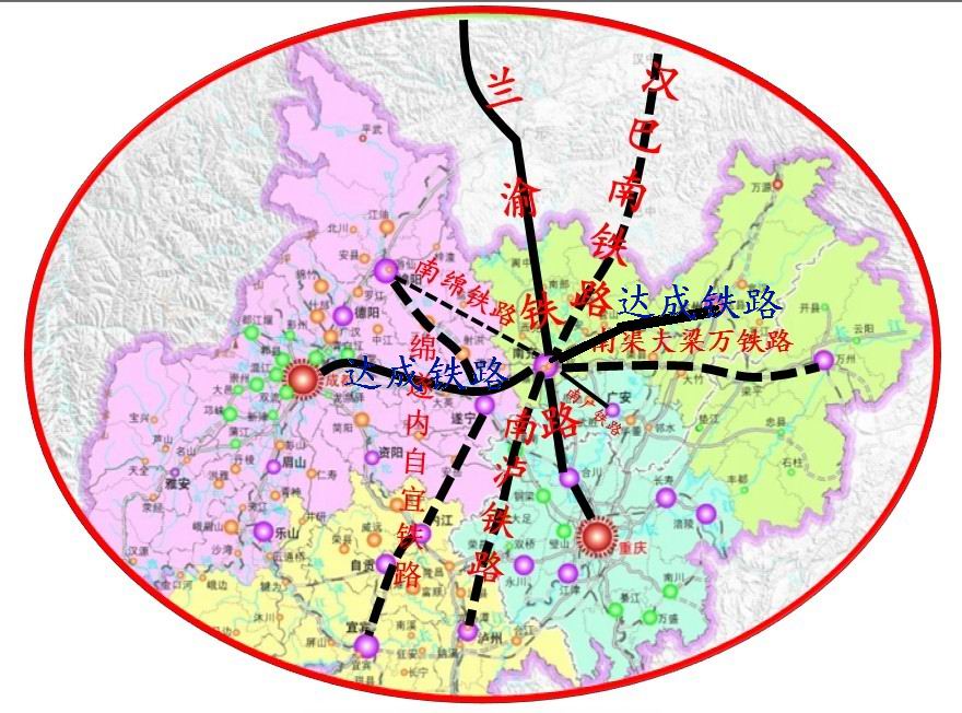 南充鐵路規劃圖 南充鐵路規劃圖