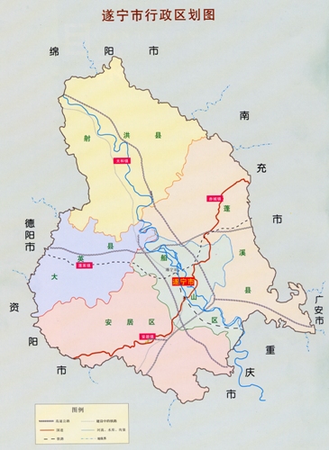 遂寧市行政區劃圖 遂寧市行政區劃圖