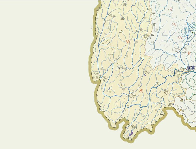 金沙江水系及流域範圍 金沙江水系及流域範圍