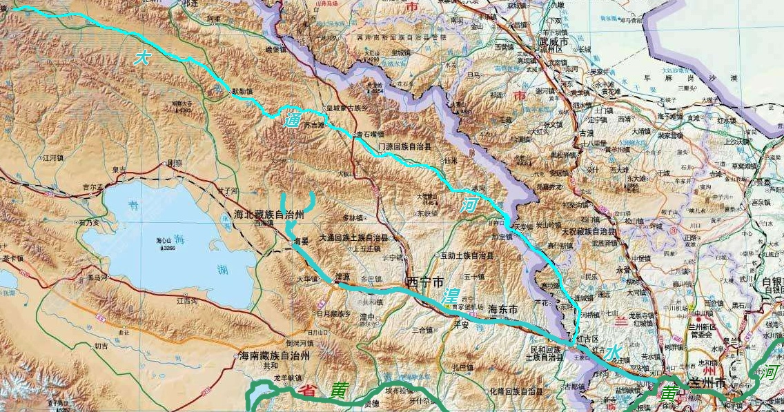 湟水地理位置及走向 湟水地理位置及走向