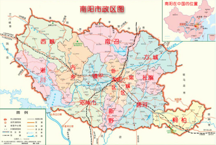 河南省南陽市行政區圖 河南省南陽市行政區圖