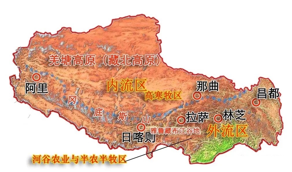 西藏的農業分界圖 西藏的農業分界圖
