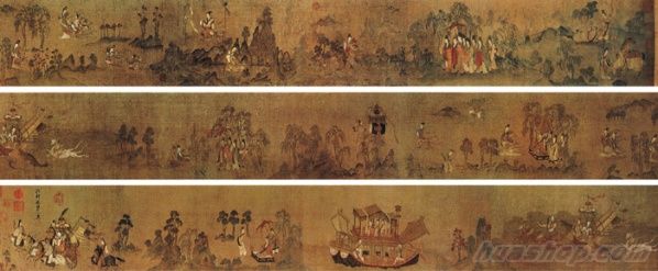 《洛神賦圖》(宋人摹本),東晉顧愷之繪。 《洛神賦圖》(宋人摹本),東晉顧愷之繪。