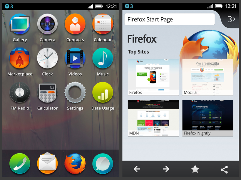 firefox os主頁和瀏覽器