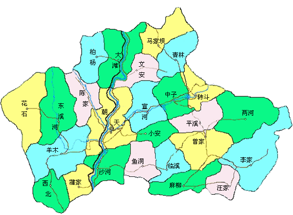朝天區區劃圖 朝天區區劃圖