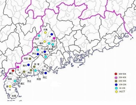 粵西地區涯話分布 粵西地區涯話分布