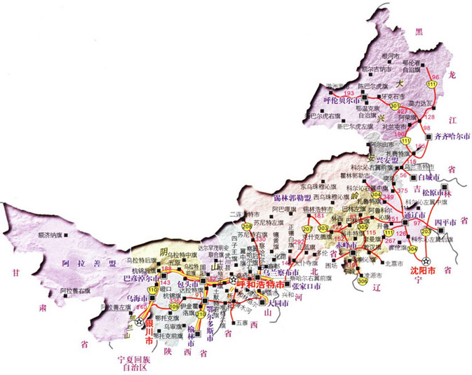 2011年內蒙古國道圖 2011年內蒙古國道圖