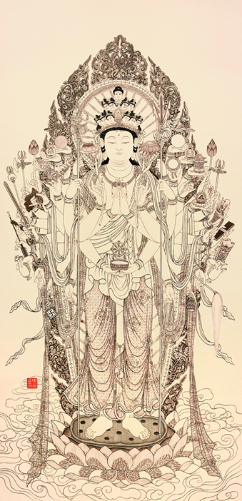 周瑩華發繡作品