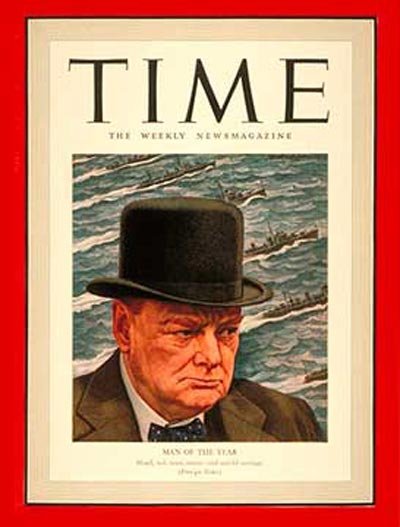 邱吉爾二度當選時代年度人物(圖為1940年) 邱吉爾二度當選時代年度人物(圖為1940年)