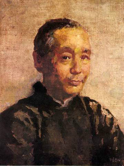 徐悲鴻繪《任伯年油畫肖像》 徐悲鴻繪《任伯年油畫肖像》