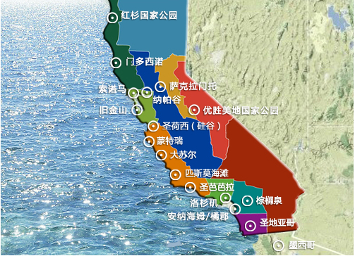 加利福尼亞政區圖 加利福尼亞政區圖