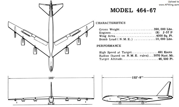 最終構型:model 464-67,前機身顯著加長 最終構型:model 464-67,前機身顯著加長