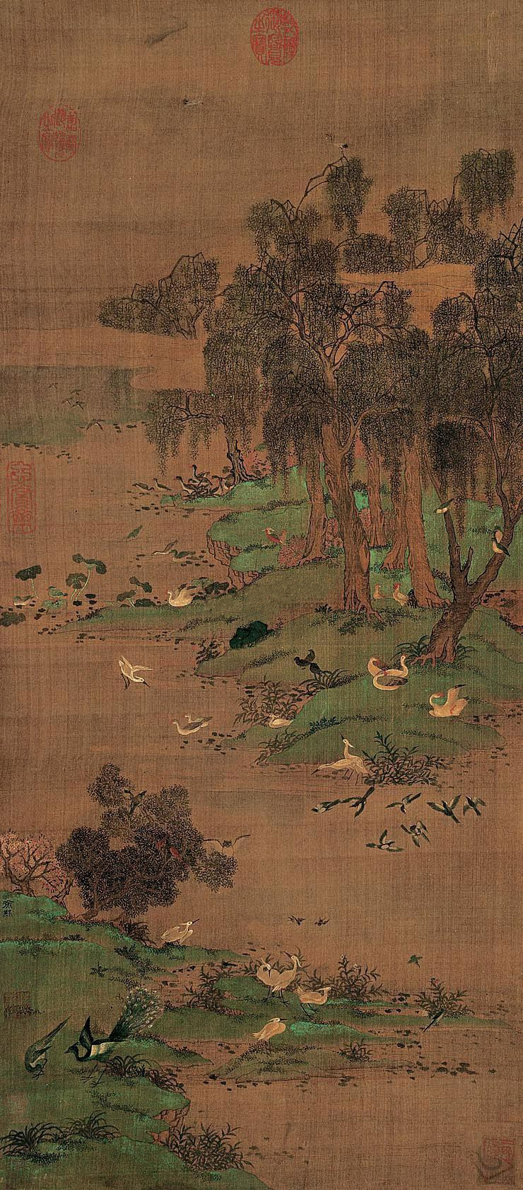 飛禽山水圖 飛禽山水圖