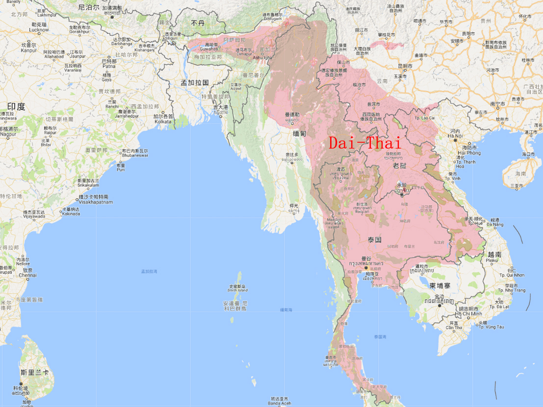 傣泰民族分布圖 傣泰民族分布圖