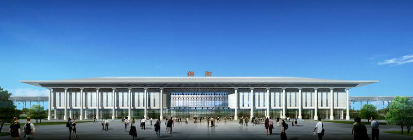 2010年災後重建的綿陽站站房藍圖