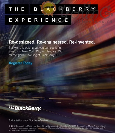 blackberry 10邀請函