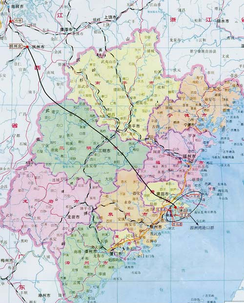 向莆鐵路示意圖 向莆鐵路示意圖