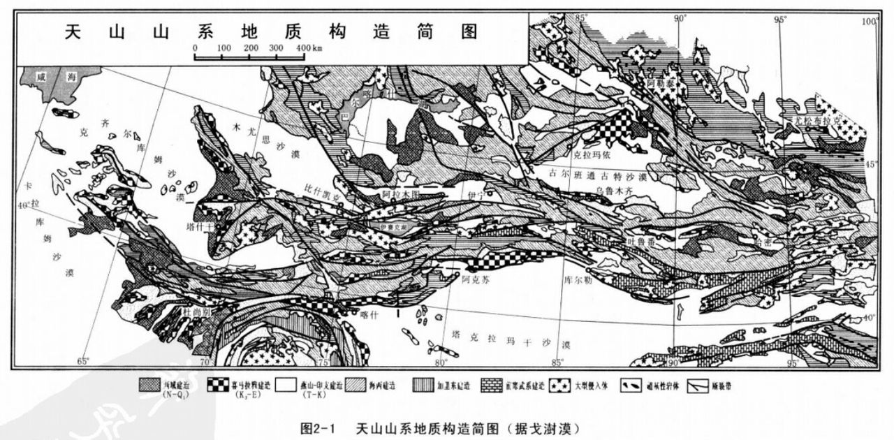 天山地質構造圖 天山地質構造圖