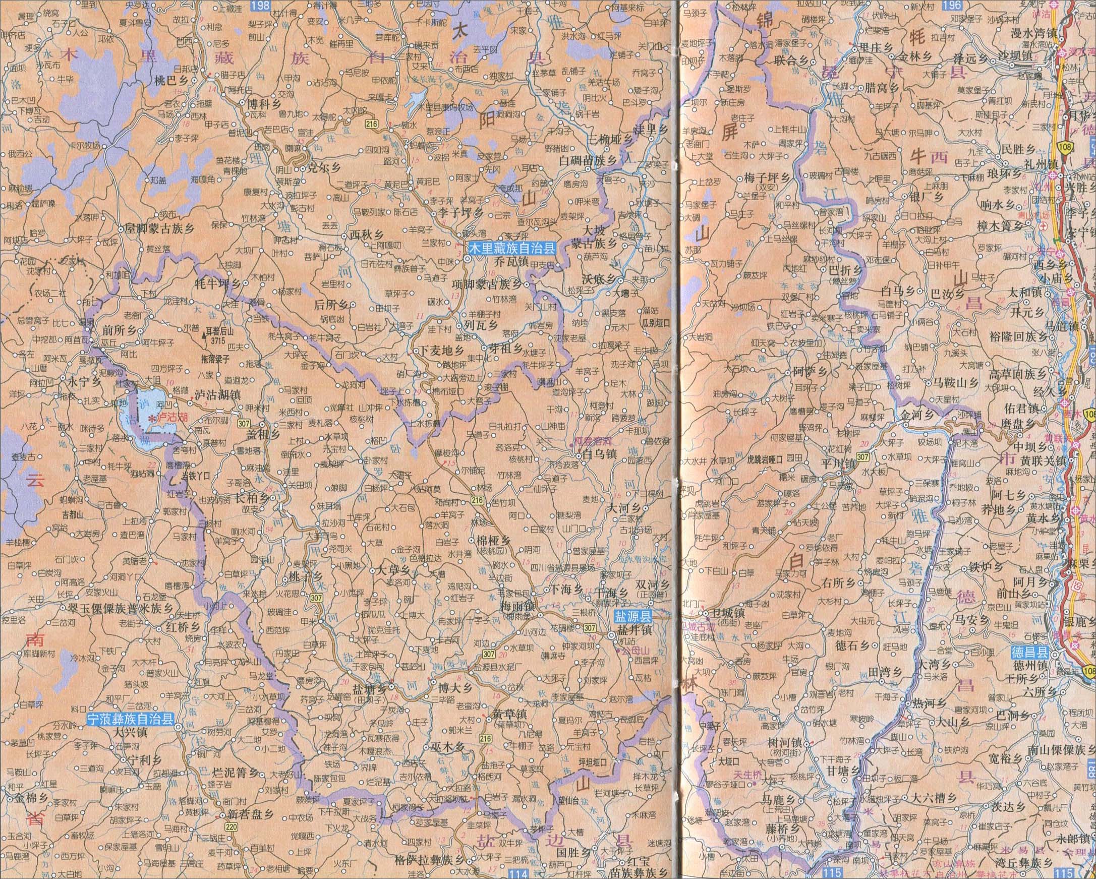鹽源縣地圖 鹽源縣地圖